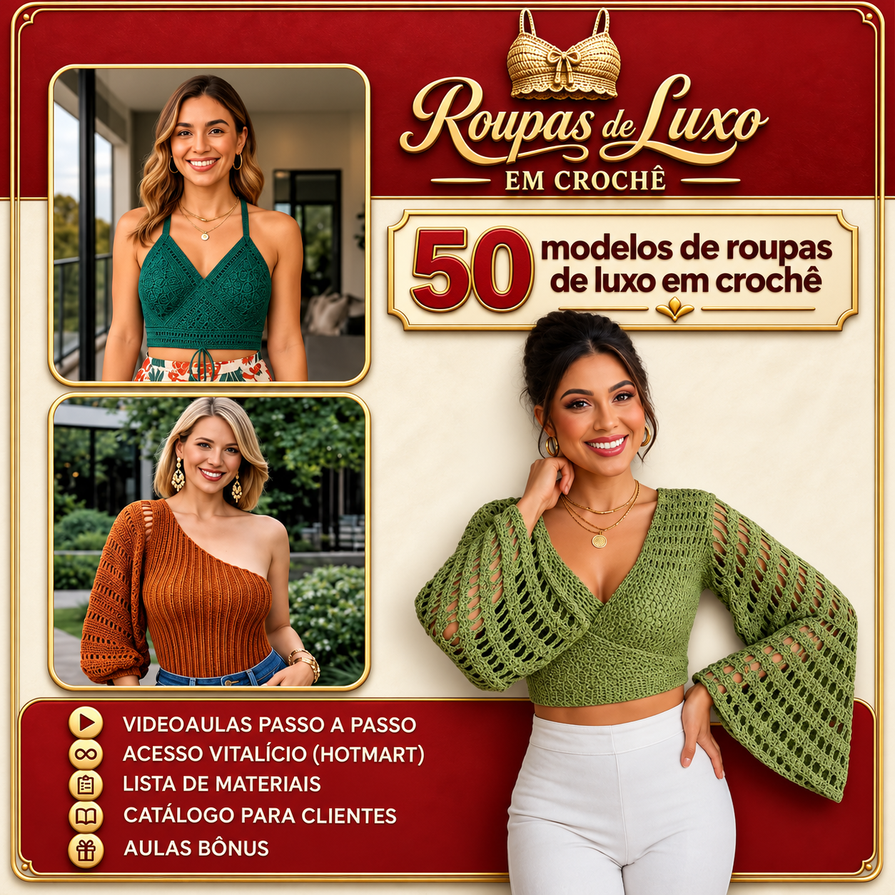 Capa do Curso de Roupas de Crochê