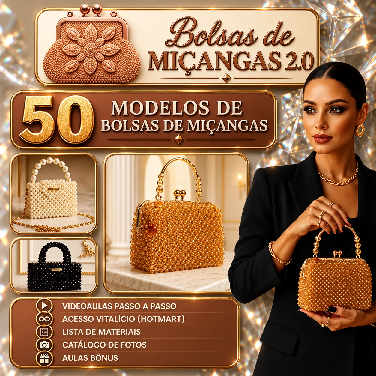Capa do Curso Bolsas de Miçangas