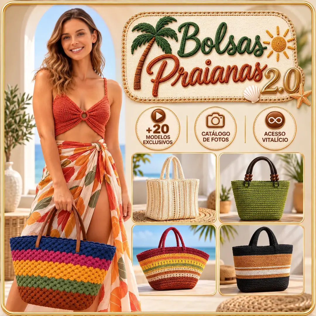 Capa do +20 Modelos de Bolsas Praianas